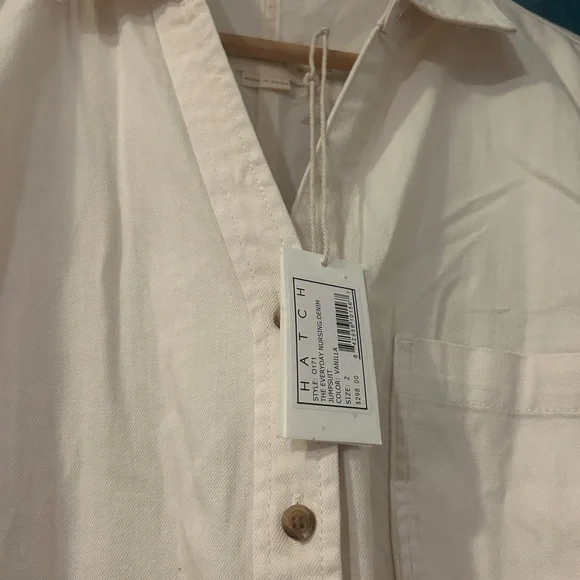Hatch Cream Button-Front Jumpsuit